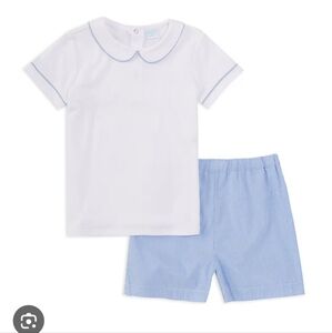 🏷Edgehill CollectionLittle Boys Short Sleeve Piping Knit Top & Gingham Shorts